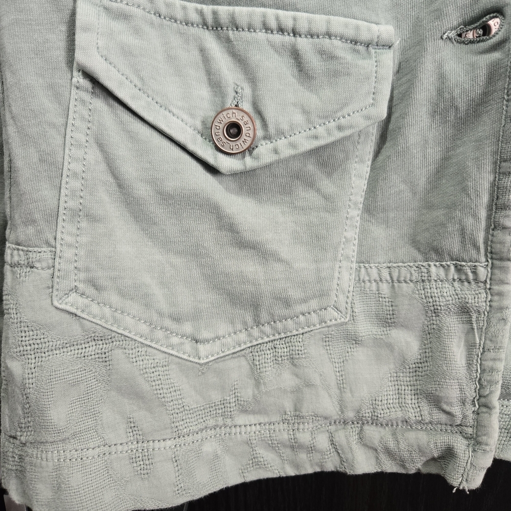 Sandwich Women's Green Thin Shirt Blazer Jacket Pretty Detail Size Small - Picture 5 of 11